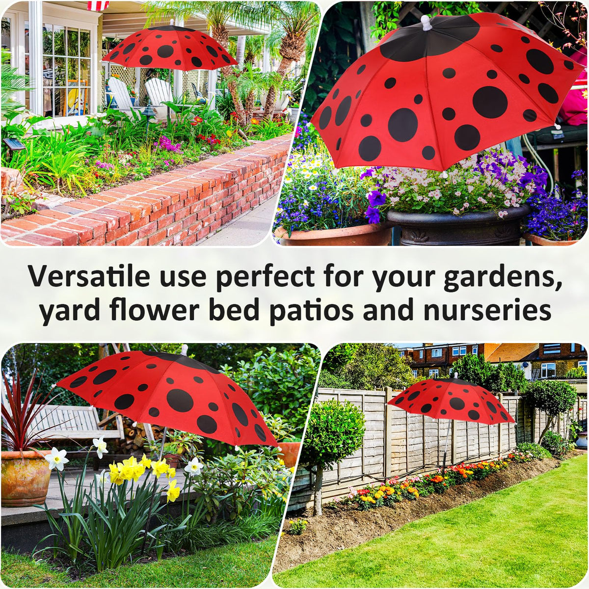 Sunnymove 23-6-inch diameter umbrella provides even shade for garden beds