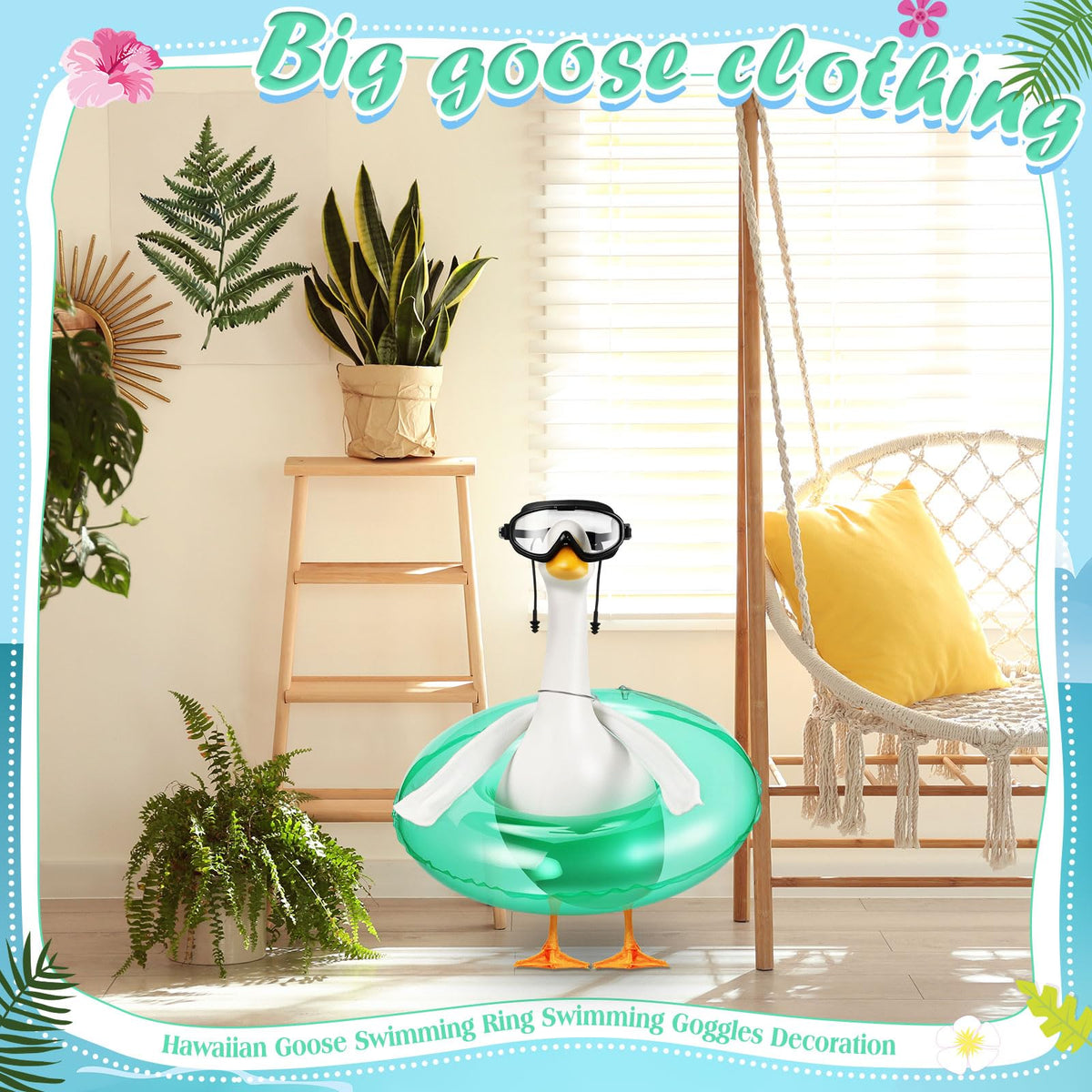 Sunnymove 23-inch goose decor fits standard lawn geese for easy dressing.