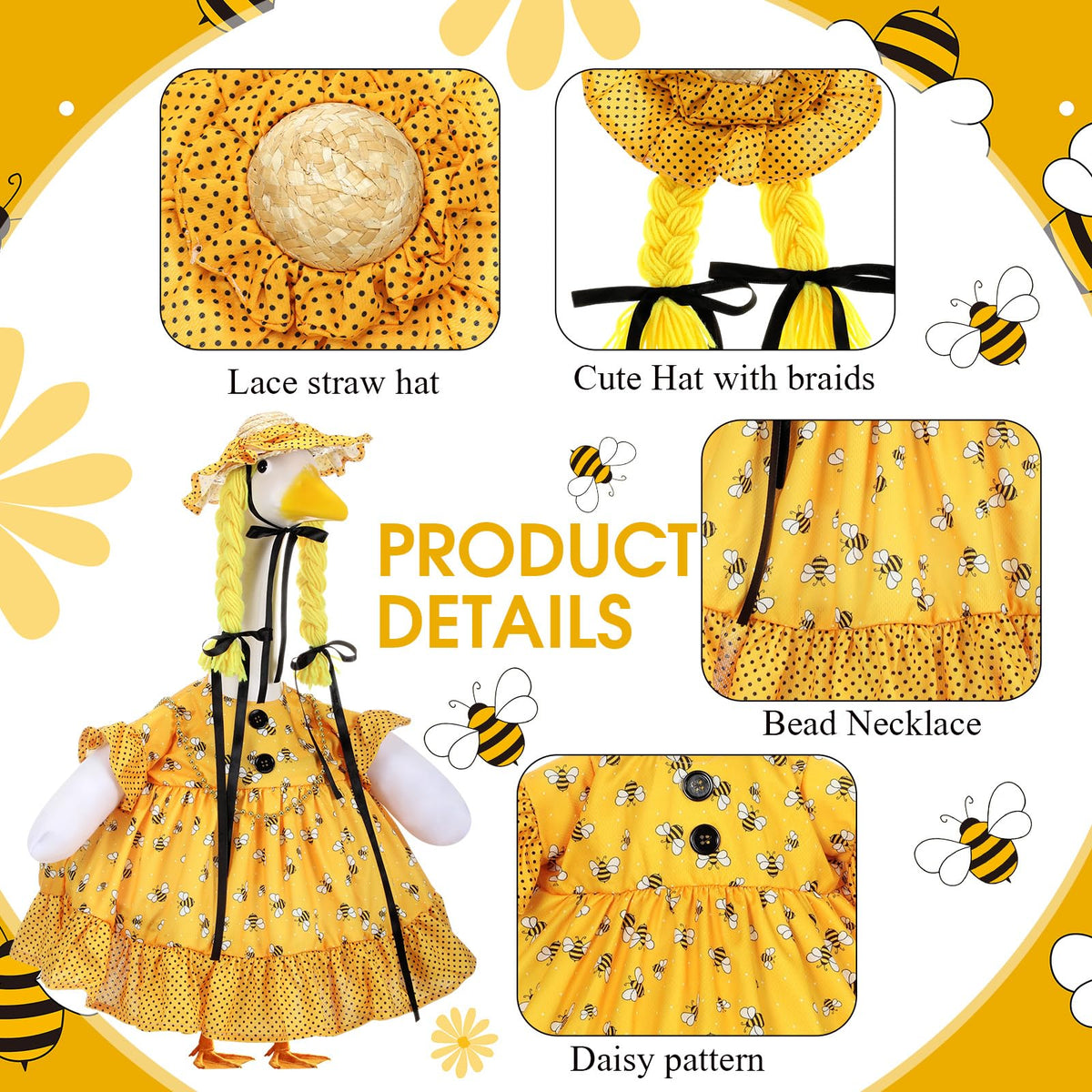Sunnymove bee-pattern Lolita skirt on goose for bright spring look