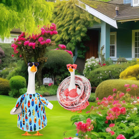 Sunnymove blue sequined swim ring brightens any garden setup.