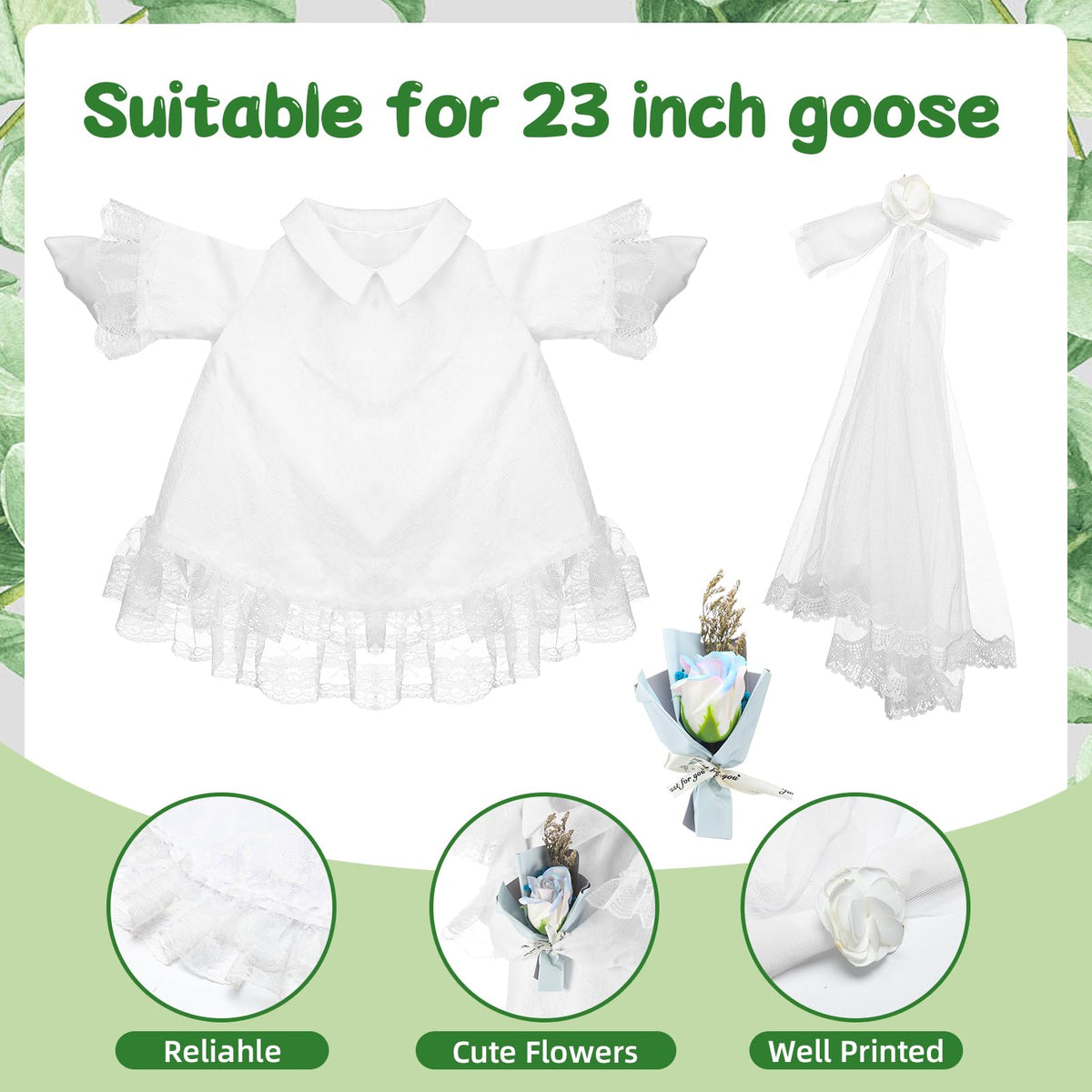 Sunnymove goose outfit veil detail adds romantic touch to porch display