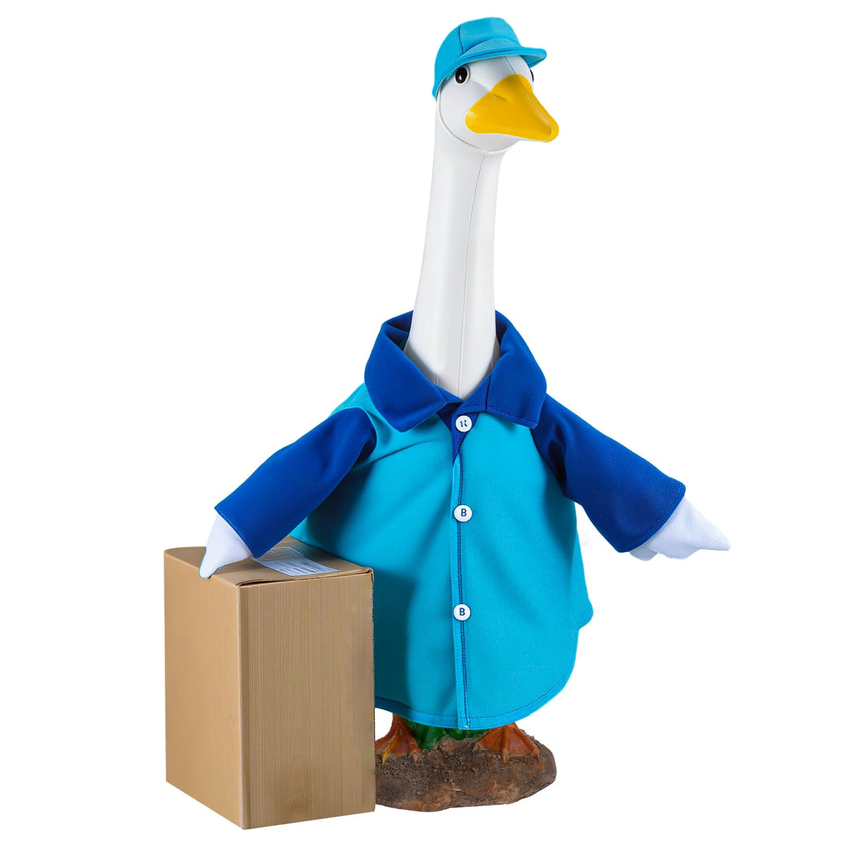 Sunnymove delivery porch goose outfit with hat adds whimsy to your garden décor