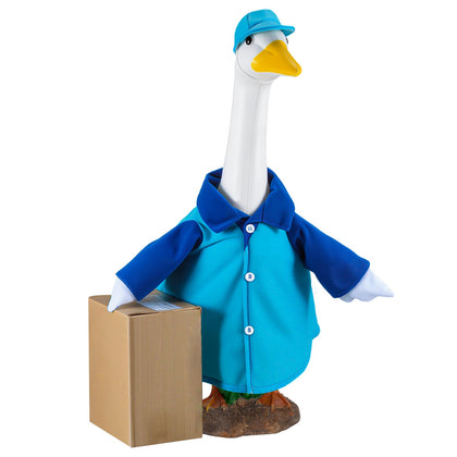Sunnymove delivery porch goose outfit with hat adds whimsy to your garden décor