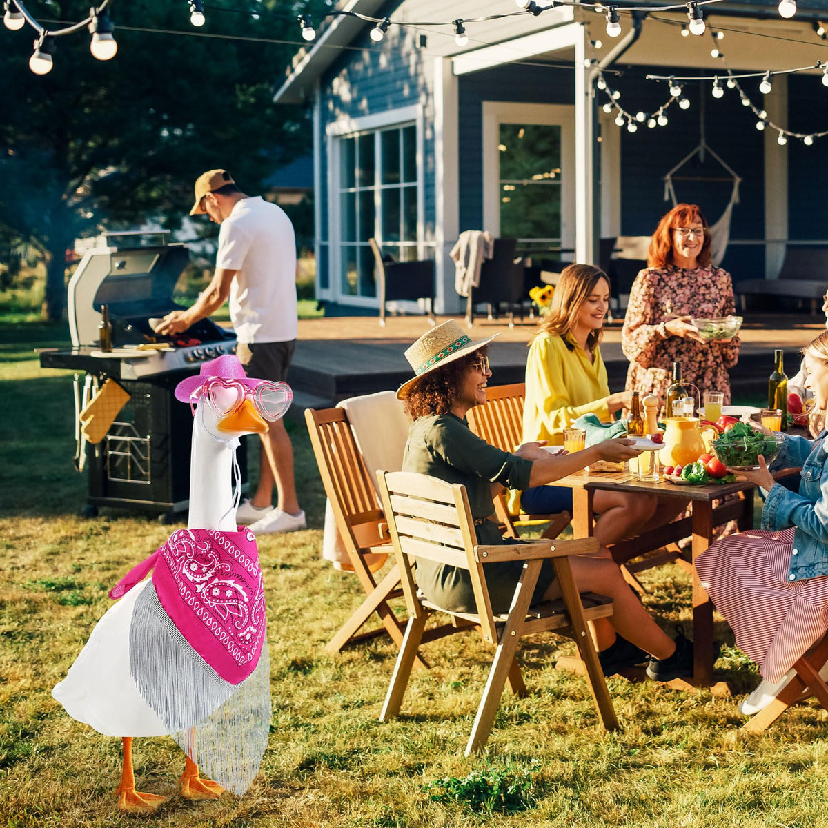 Sunnymove easy setup lets you dress up geese in minutes.