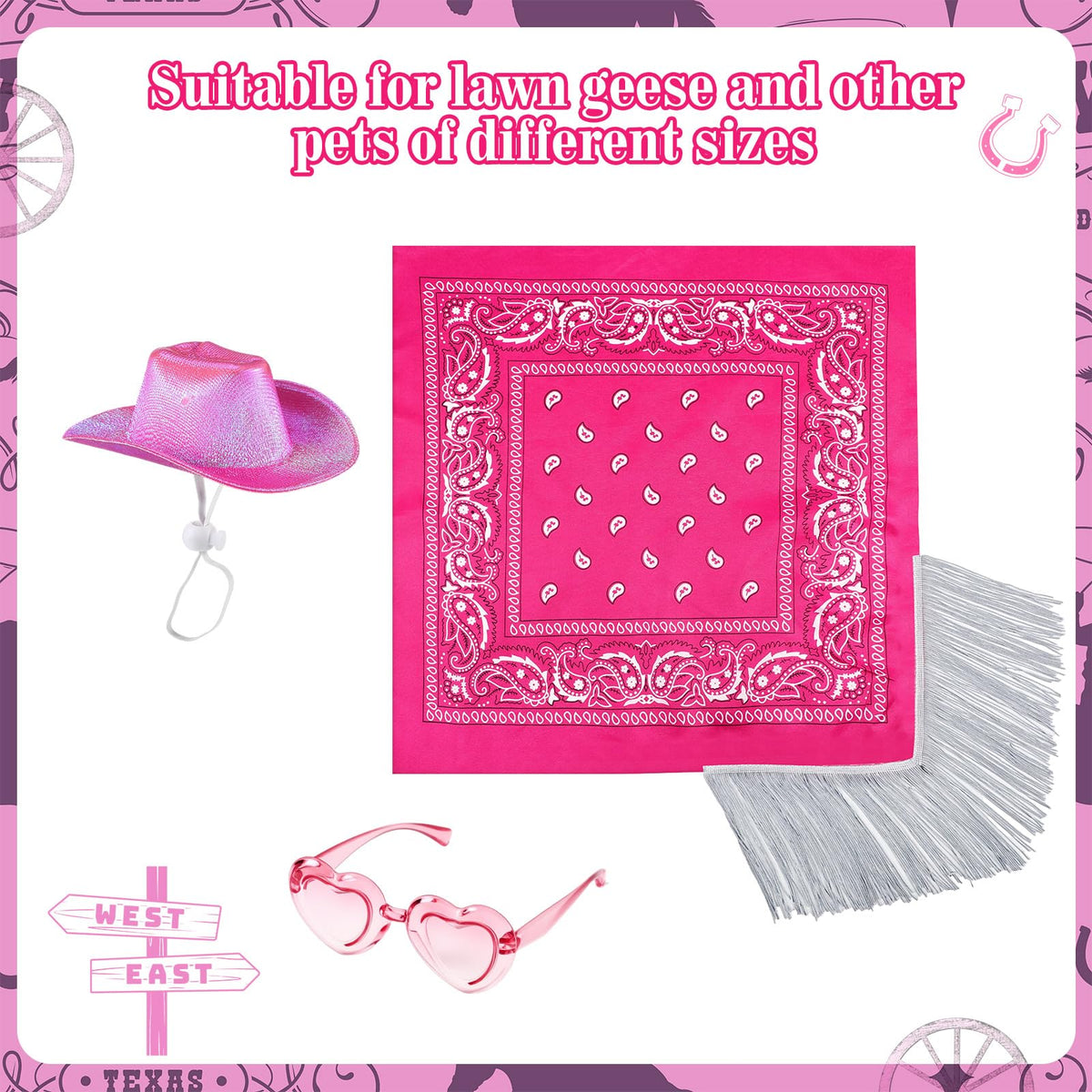 Sunnymove fringe bandana adds vintage flair to goose decor.
