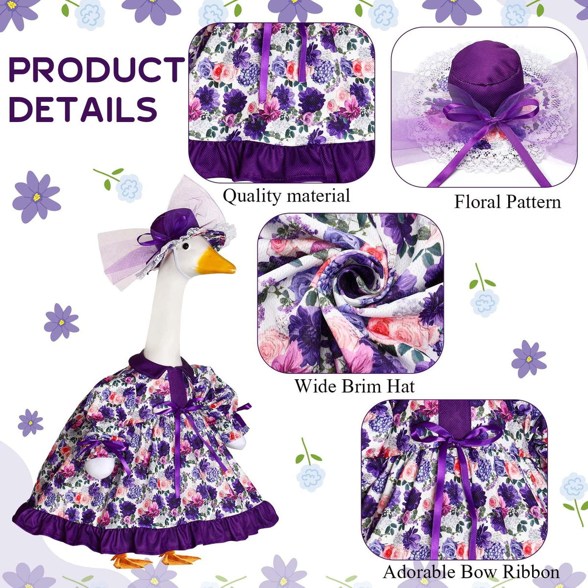 Sunnymove goose outfit with ruffled skirt detail for tea party garden scenes