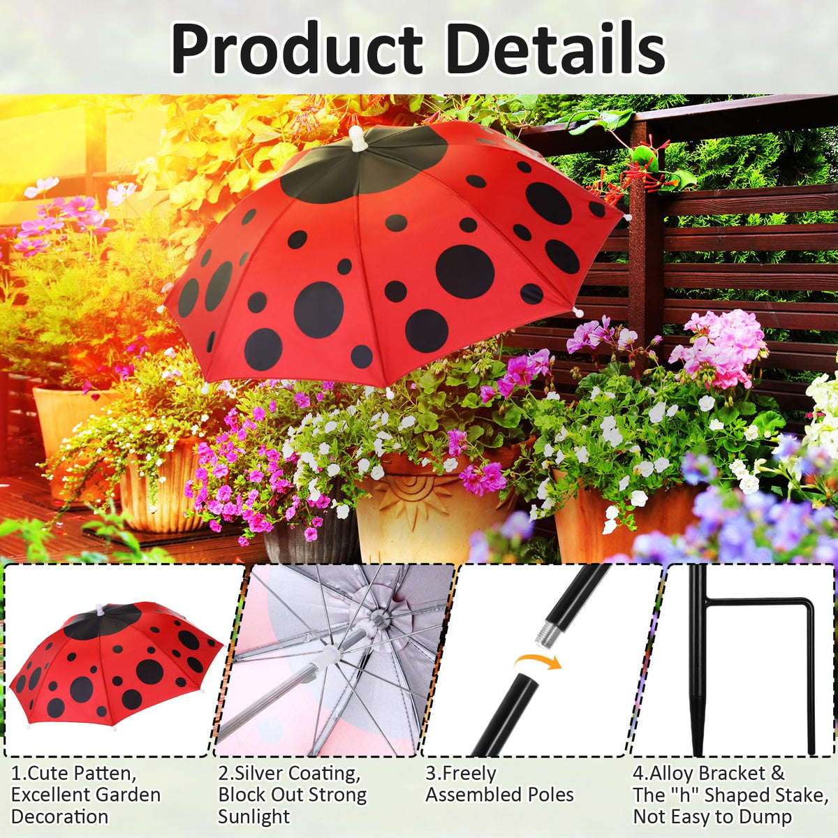 Sunnymove silver-coated shade umbrella blocks harsh sun for thriving seedlings