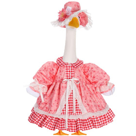 Sunnymove spring flower goose outfit dress with pink bloom pattern enhances garden display.