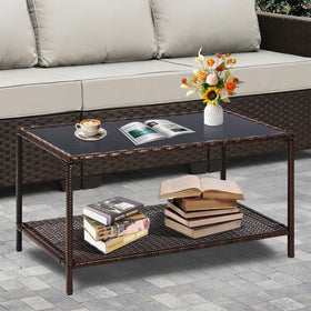 SUNNYPARK black tempered glass top provides a sleek, easy-clean surface
