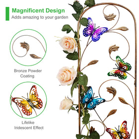 SUNNYPARK 46-inch tall trellis elevates vines and lower shrubs in a garden setting.