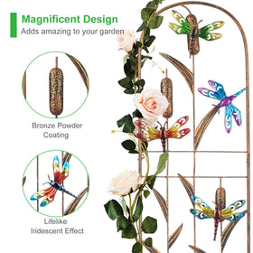 SUNNYPARK dragonfly trellis 46-inch height creates a vertical backdrop.