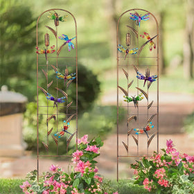 SUNNYPARK dragonfly trellis creates a decorative outdoor backdrop.