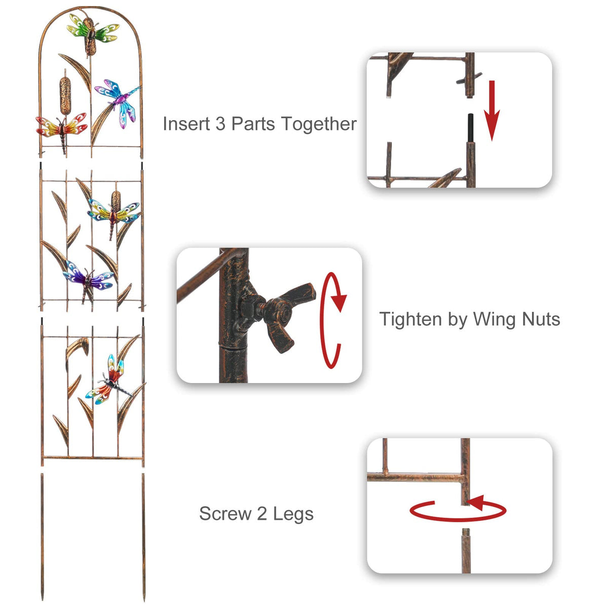 SUNNYPARK dragonfly trellis ornate curves elevate garden decor.
