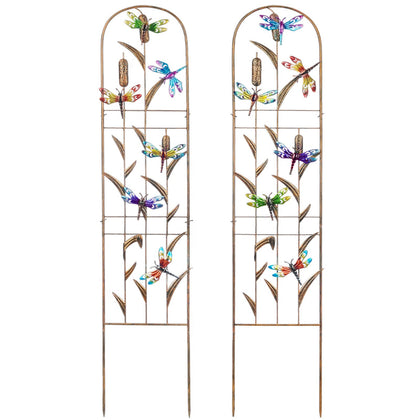 SUNNYPARK dragonfly trellis pair supports climbing plants and adds visual interest.