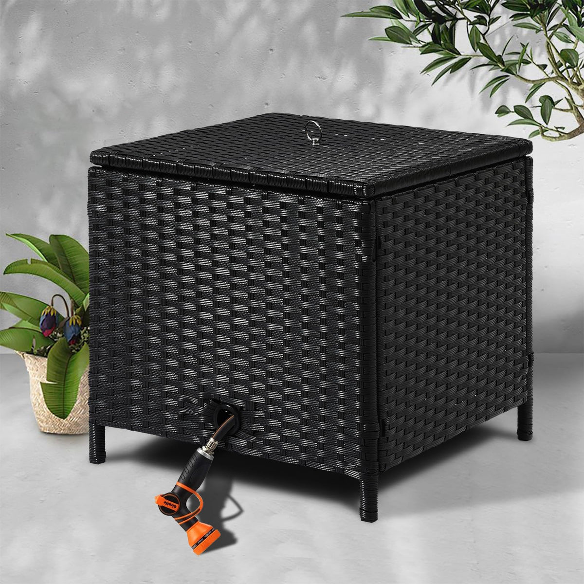 SUNNYPARK garden tools storage box keeps tools neatly tucked away after use.