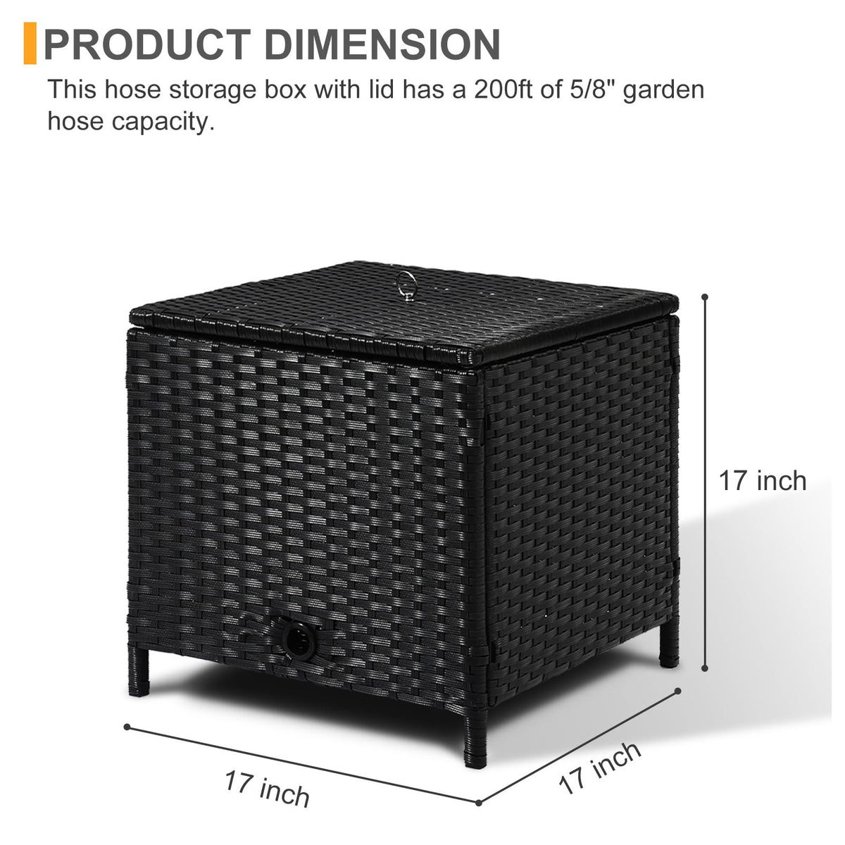 SUNNYPARK handwoven PE rattan hose holder blends with outdoor decor while staying sturdy.