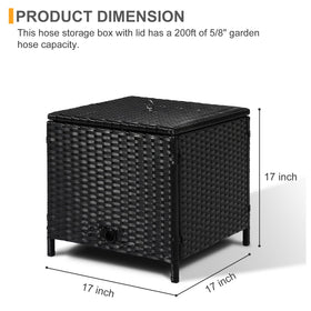 SUNNYPARK handwoven PE rattan hose holder blends with outdoor decor while staying sturdy.