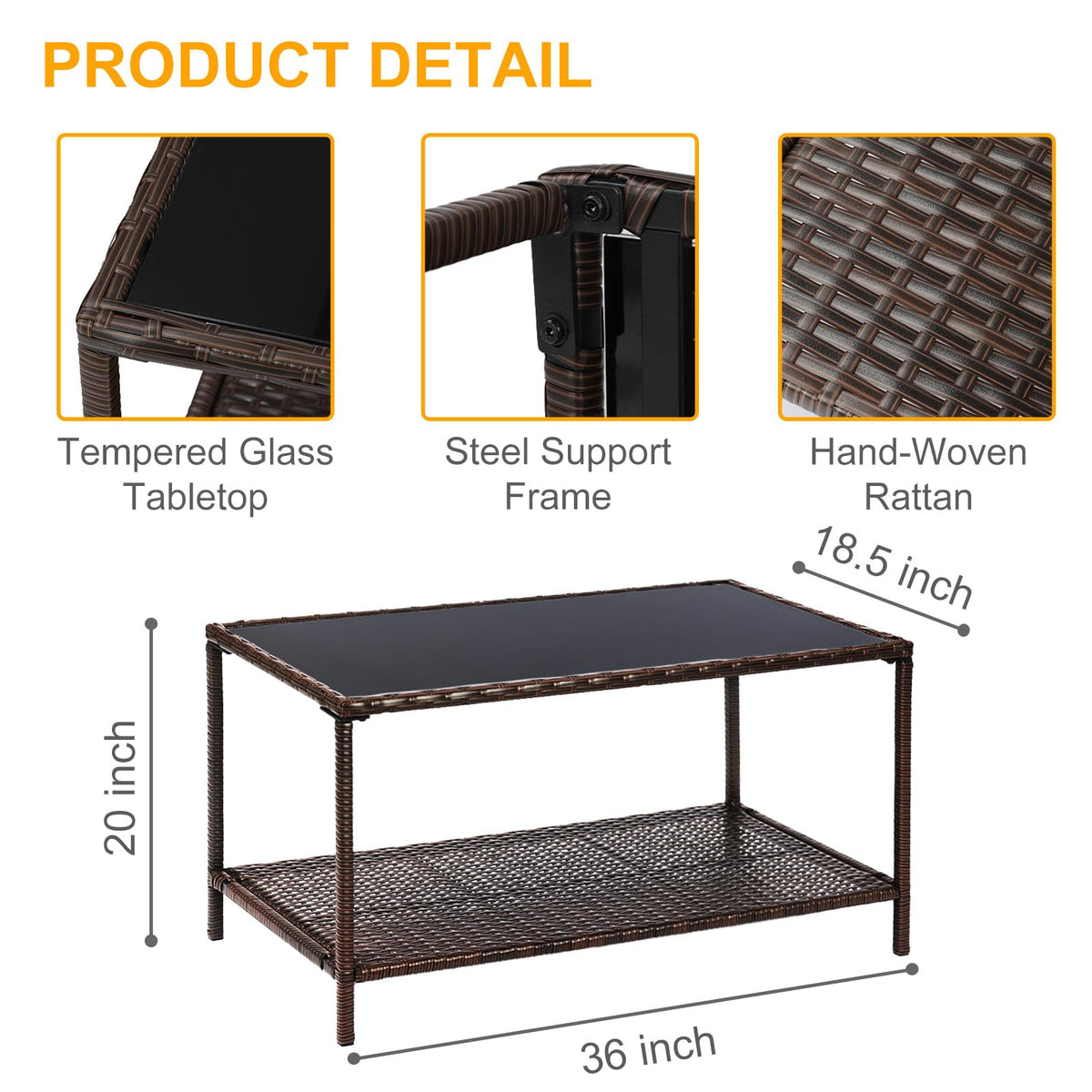 SUNNYPARK handwoven rattan weave frame delivers durable outdoor use