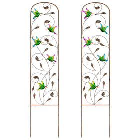 SUNNYPARK hummingbird trellis with bronze finish supports climbing plants.
