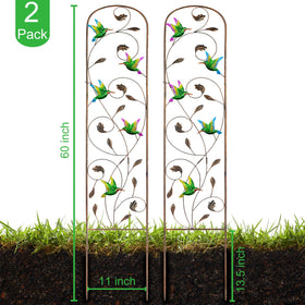 SUNNYPARK hummingbird trellis ornate leaf curls add decorative garden height.