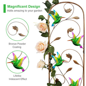 SUNNYPARK hummingbird trellis iridescent wings create visual intrigue for plants.