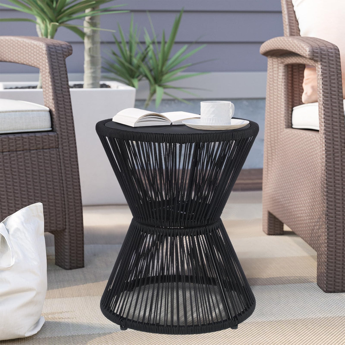 SUNNYPARK durable hourglass metal frame supports outdoor use