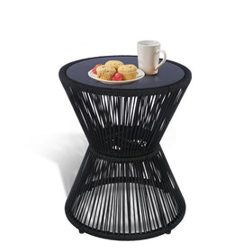 SUNNYPARK outdoor side table with rope weave for stylish outdoor spaces