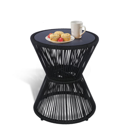SUNNYPARK outdoor side table with rope weave for stylish outdoor spaces