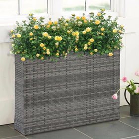 SUNNYPARK PE rattan weave planter adds contemporary texture to porches.