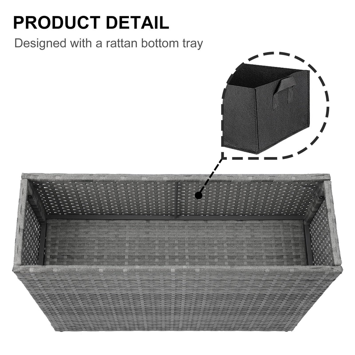 SUNNYPARK removable inner liner keeps soil contained and helps drainage.