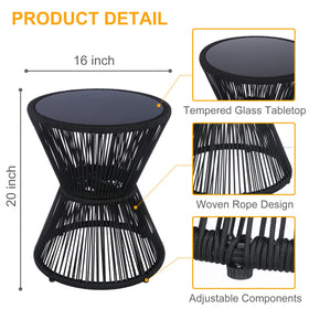 SUNNYPARK 20-inch high side table fits compact outdoor corners