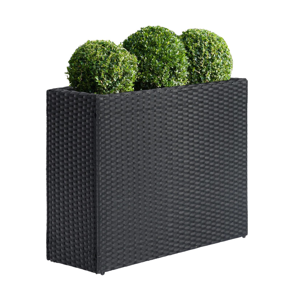 SUNNYPARK tall rectangular planter with removable liner for easy soil changes.