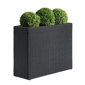 SUNNYPARK tall rectangular planter with removable liner for easy soil changes.