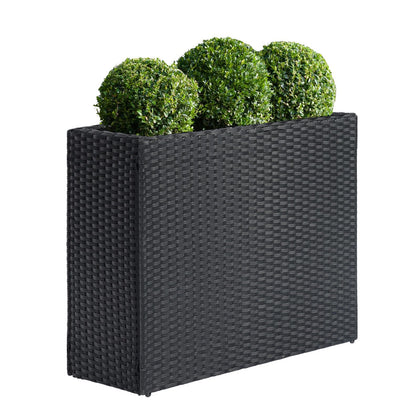 SUNNYPARK tall rectangular planter with removable liner for easy soil changes.