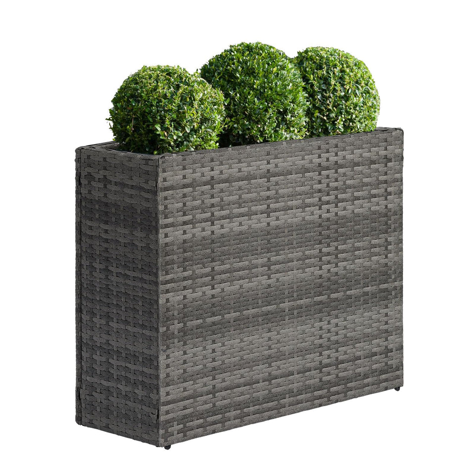 SUNNYPARK tall rectangular planter with removable liner enhances outdoor entryways.