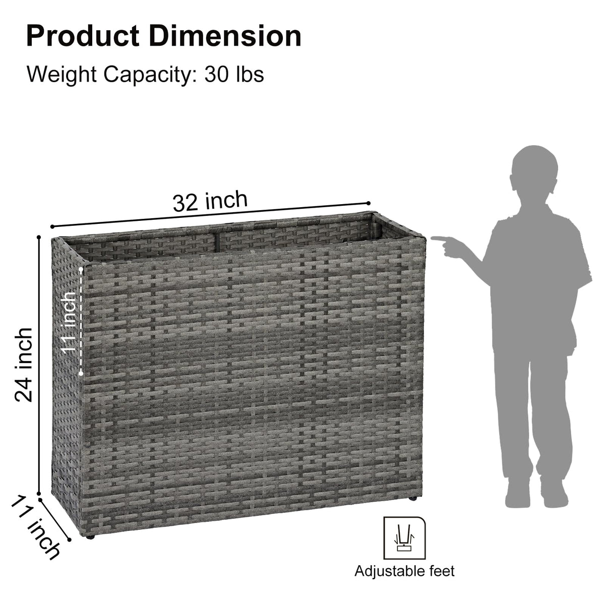 SUNNYPARK weatherproof planter for outdoor spaces resists UV and dirt.