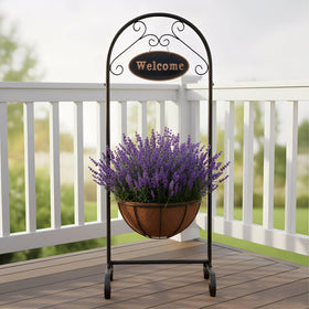 SUNNYPARK Welcome Sign Stand adds inviting curb appeal to entryways and patios.