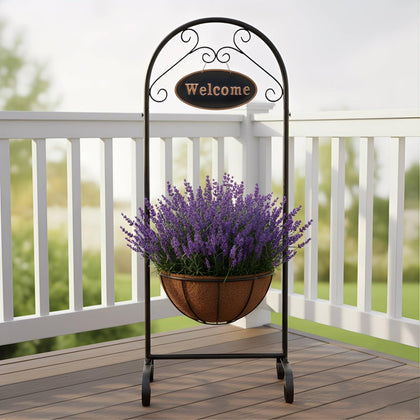 SUNNYPARK Welcome Sign Stand adds inviting curb appeal to entryways and patios.