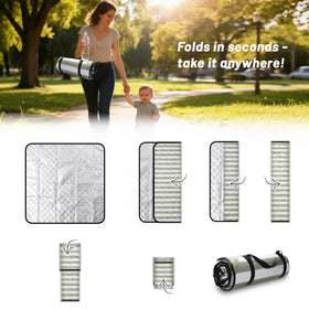 SunnyTrail picnic blanket 80x80 Velcro closure secures packing and carry.