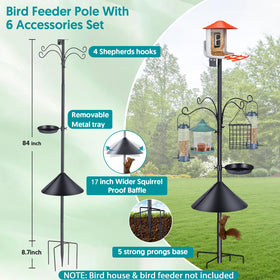 Sunoble squirrel-baffle pole protects seed with a 17 inch slippery baffle.