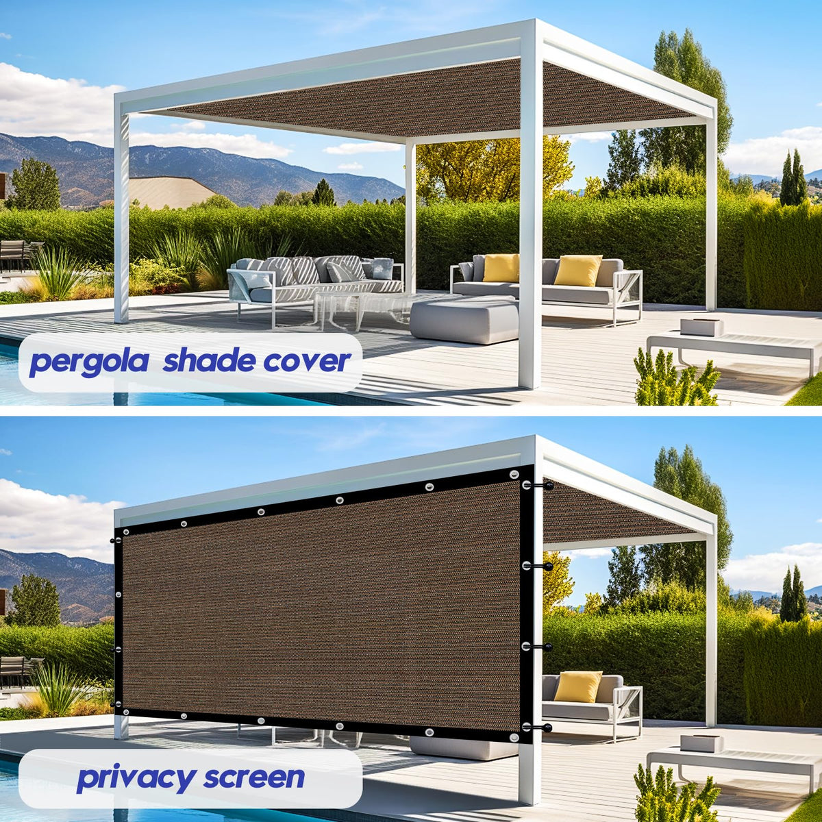 Sunocity shade cloth demonstrates multi-use outdoor coverage.