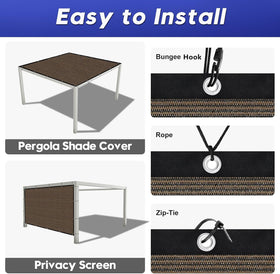 Sunocity mocha pergola shade adds stylish, versatile coverage