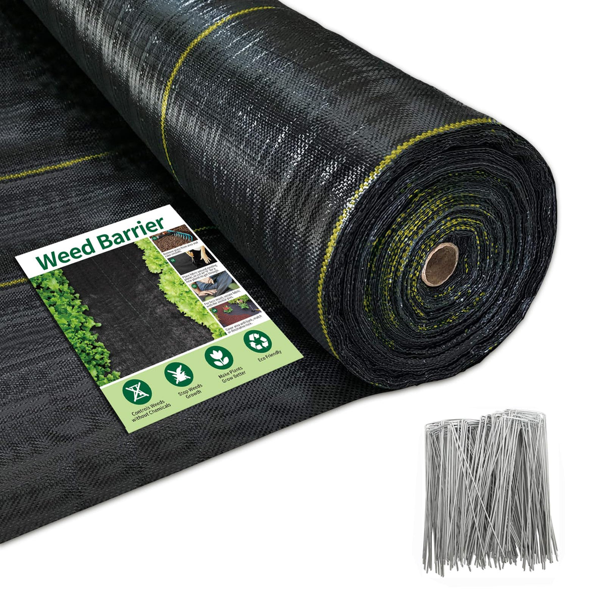 Sunocity weed barrier fabric roll provides durable weed suppression for lawns and garden beds.
