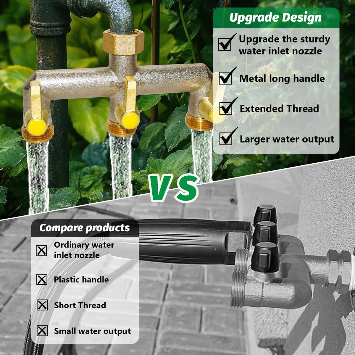 SUNOHE independent outlets allow precise flow control for each hose