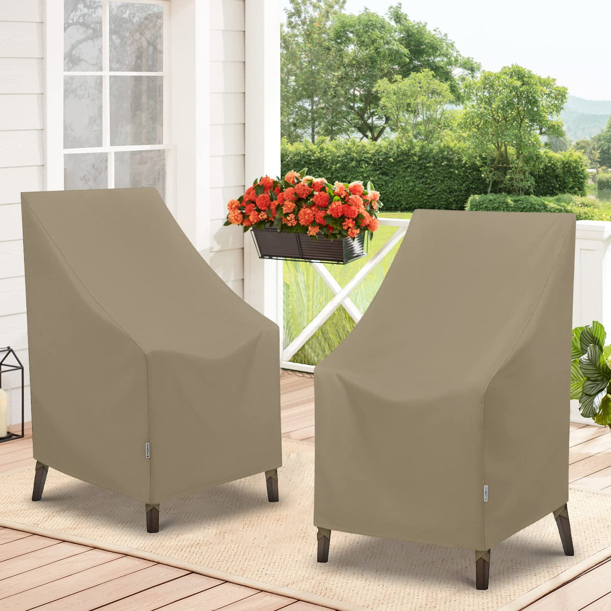 SunPatio 2-pack outdoor chair covers for two chairs or extra seating