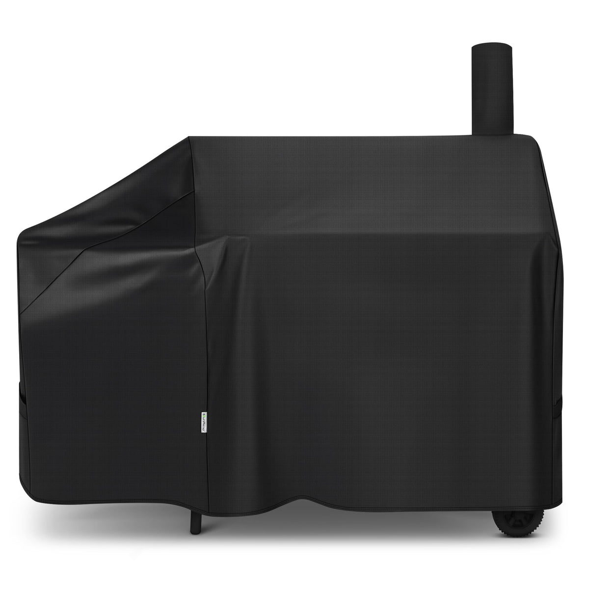 SunPatio 60-Inch Offset Smoker Cover front view shields grill from rain