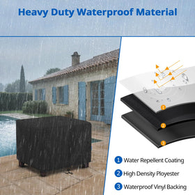 SunPatio all-weather material shielding furniture from sun and rain damage