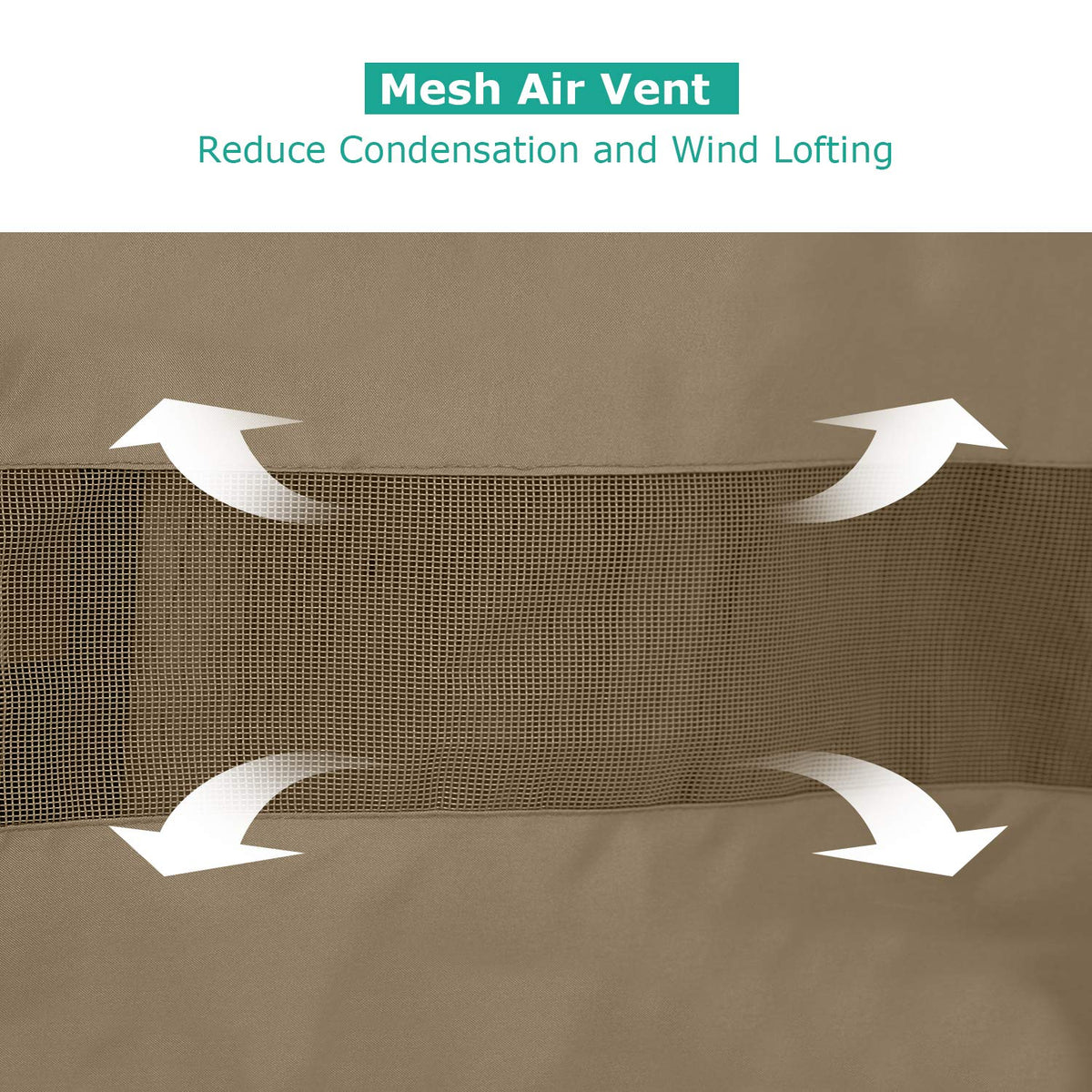 SunPatio adjustable drawstrings secure the cover during high winds
