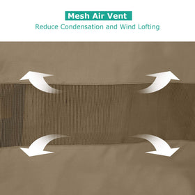 SunPatio adjustable drawstrings secure the cover during high winds