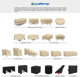 SunPatio easy-fit fabric helping quick setup and cushion cleanliness.